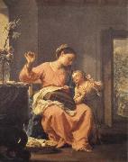 Francesco Trevisani Madonna Sewing with Child France oil painting artist